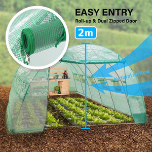 Home Ready Dome Hoop Tunnel Polytunnel 6x3x2M Greenhouse Walk-In Shed PE - The Hippie House