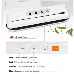 SANSAI 110W White Vacuum Food Sealer Sous Vide