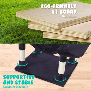 Paw Mate 145cm Grey Cat Tree with Sisal Scratching Post