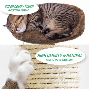 Paw Mate 96cm Brown Cat Tree | Luna Multi-Level Scratcher