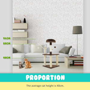 Paw Mate 96cm Brown Cat Tree | Luna Multi-Level Scratcher