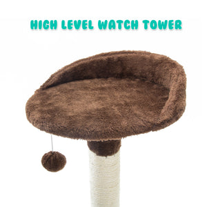 Paw Mate 96cm Brown Cat Tree | Luna Multi-Level Scratcher