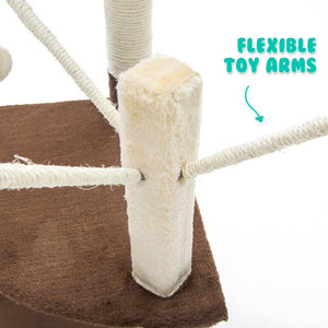 Paw Mate 96cm Brown Cat Tree | Luna Multi-Level Scratcher