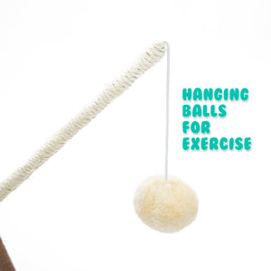 Paw Mate 96cm Brown Cat Tree | Luna Multi-Level Scratcher