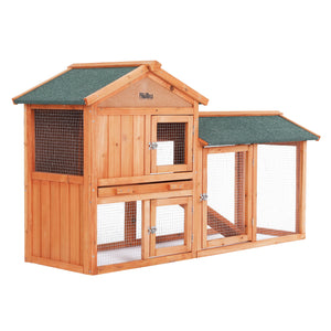 Paw Mate Rabbit Hutch Chicken Coop | 2-Storey Pet Cage Run | 148x44x84.5cm