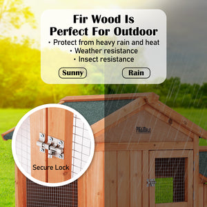 Paw Mate Rabbit Hutch Chicken Coop | 2-Storey Pet Cage Run | 148x44x84.5cm