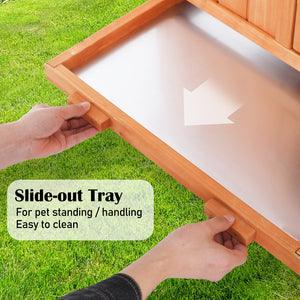 Paw Mate Rabbit Hutch Chicken Coop | 2-Storey Pet Cage Run | 148x44x84.5cm