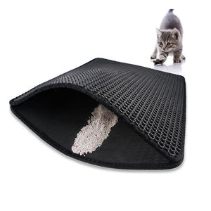 2 x Double Layer Cat Litter Tray Trap Mat | Catch Cat Litter | House Box Pad Toilet Mat