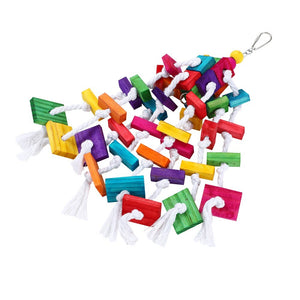 3 x Large Hanging Swing Bird Parrot Toy | Wood & Rope