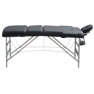 Portable Aluminium Massage Table with 3 Folds | Beauty Therapy Bed | Beige