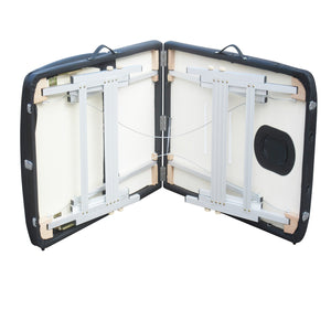 Portable Aluminium Massage Table with 3 Folds | Beauty Therapy Bed | Beige