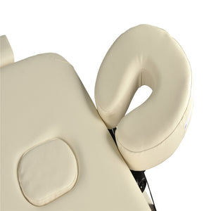 Portable Aluminium Massage Table with 3 Folds | Beauty Therapy Bed | Beige