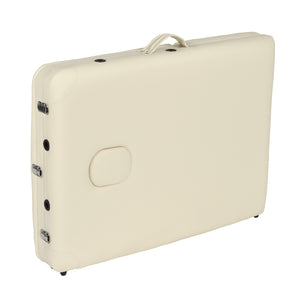 Portable Aluminium Massage Table with 3 Folds | Beauty Therapy Bed | Beige