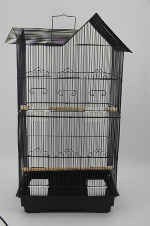 Medium Size Bird Cage Parrot Budgie Aviary - Black | Complete Bird Habitat
