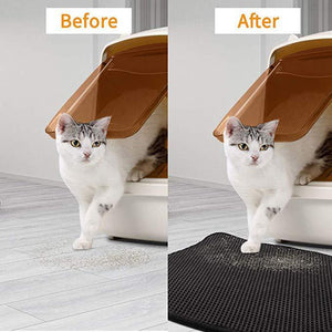 Double Layer Cat Litter Tray Trap Mat | Cat Litter House Box Pad Toilet Mat