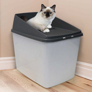 XL Top Entry Cat Litter Box | No Mess Enclosed Kitty Tray