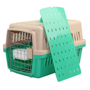 Pet Carrier Crate with Bowl and Tray | Small Size for Dogs and Cats | Green