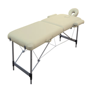2-Fold Portable Massage Table - Aluminium - Beige
