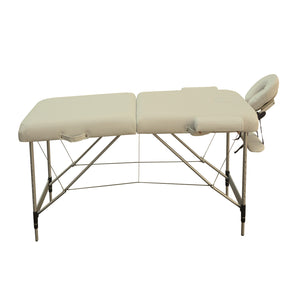 2-Fold Portable Massage Table - Aluminium - Beige