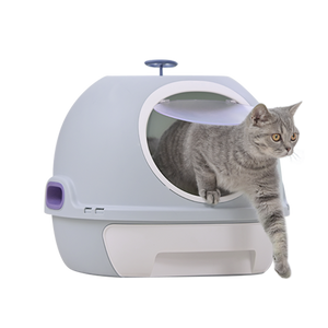 Cat Toilet Litter Box with Sky Window & Photocatalyst Purifier (Blue)