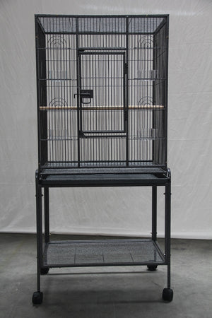 135cm Bird Cage | Parrot Aviary With Stand-alone Budgie Perch and Castor Wheels
