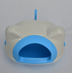 Large Hooded Cat Toilet Litter Box Tray House | With Scoop, Blue
