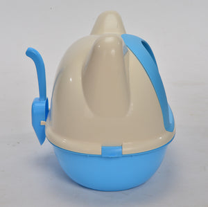 Medium Hooded Cat Toilet Litter Box | Blue | Includes Scoop