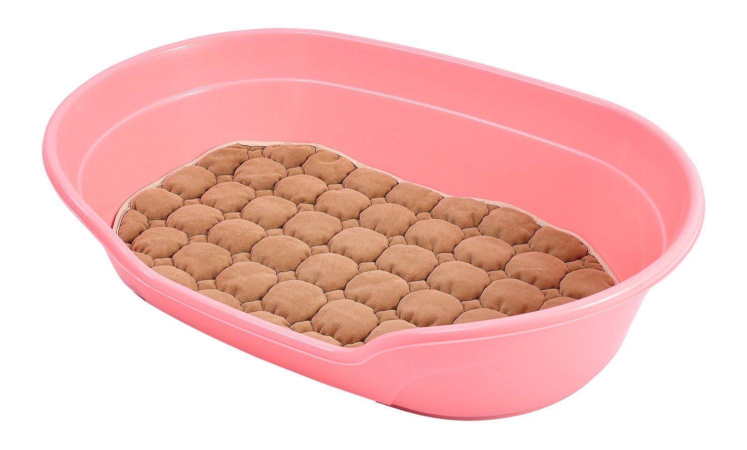 Large Plastic Dog Bed | Sleeping Resting Washable Basket | Pink