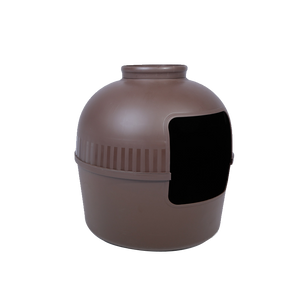 Multifunctional Cat Litter Box Pet House | Semi-Enclosed, Brown