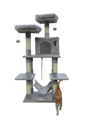 145cm Cat Scratching Post Tree | Scratcher Pole | Little Grey
