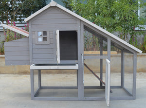 Grey Large Chicken Coop | Rabbit Hutch & Guinea Pig Cage