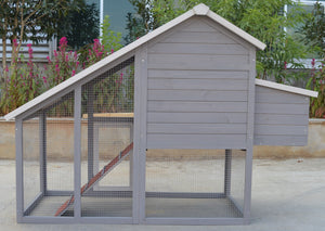Grey Large Chicken Coop | Rabbit Hutch & Guinea Pig Cage