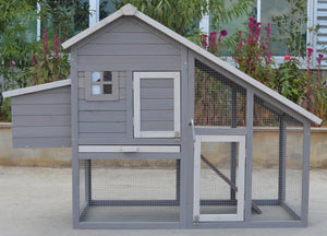 Grey Large Chicken Coop | Rabbit Hutch & Guinea Pig Cage