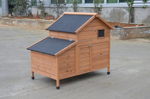 Brown Chicken Coop with Rabbit Hutch | Hen and Cat House