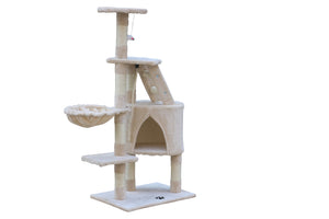 Multi-Level Cat Kitten Scratching Post Tree - 120cm | Beige