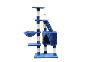 Multi-Level Cat Scratching Post Tree - 120 cm, Blue