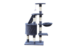 120cm Multi-Level Grey Cat Scratching Post Tree