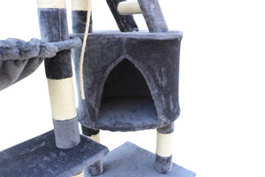 120cm Multi-Level Grey Cat Scratching Post Tree