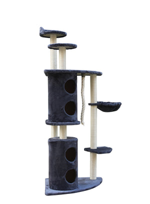 170cm XL Grey Multi-Level Cat Scratching Post Tree | Post Furniture House Tower