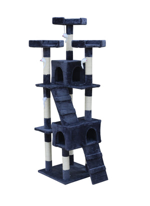 170cm Cat Scratching Post Tree | Post House Tower with Ladder | Grey Furniture