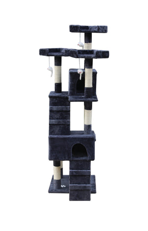 170cm Cat Scratching Post Tree | Post House Tower with Ladder | Grey Furniture