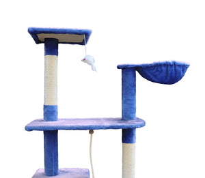 193cm Cat Scratching Tower with Sisal Pole and Condo - Blue