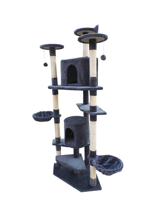 200cm Grey Cat Scratching Post Tree | Tower Furniture & Scratcher