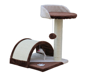 Brown Cat Scratching Post Tree with Scratching Pole - 50 cm