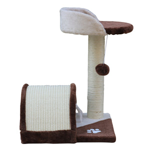 Brown Cat Scratching Post Tree with Scratching Pole - 50 cm