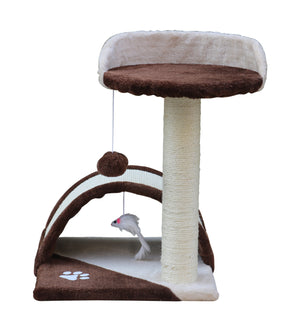 Brown Cat Scratching Post Tree with Scratching Pole - 50 cm