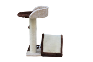 Brown Cat Scratching Post Tree with Scratching Pole - 50 cm