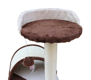 Brown Cat Scratching Post Tree with Scratching Pole - 50 cm