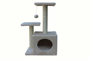 Beige Cat Scratching Tree - 71cm | Scratcher Post Pole Furniture Gym House