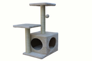 Beige Cat Scratching Tree - 71cm | Scratcher Post Pole Furniture Gym House